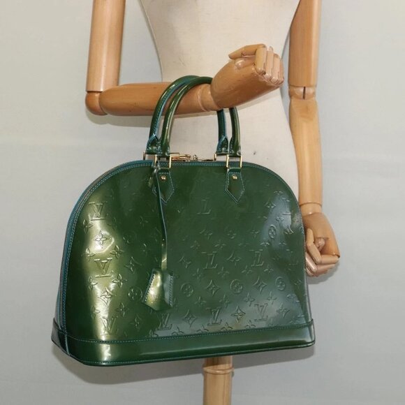 LOUIS VUITTON Monogram Vernis Alma GM Hand Bag Bluenuit LV Auth - Picture 15 of 16